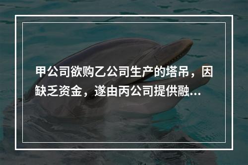 甲公司欲购乙公司生产的塔吊，因缺乏资金，遂由丙公司提供融资租