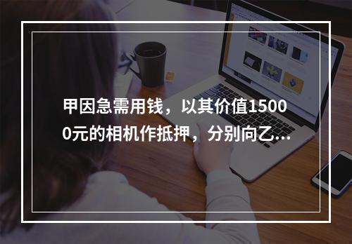 甲因急需用钱，以其价值15000元的相机作抵押，分别向乙借款