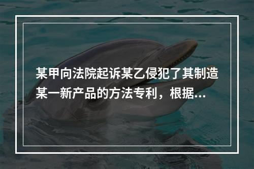 某甲向法院起诉某乙侵犯了其制造某一新产品的方法专利，根据法律