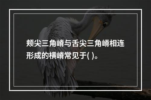 颊尖三角嵴与舌尖三角嵴相连形成的横嵴常见于( )。