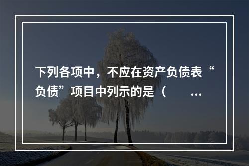 下列各项中，不应在资产负债表“负债”项目中列示的是（　　）。