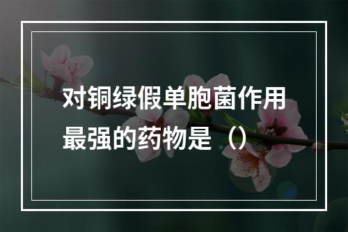 对铜绿假单胞菌作用最强的药物是（）