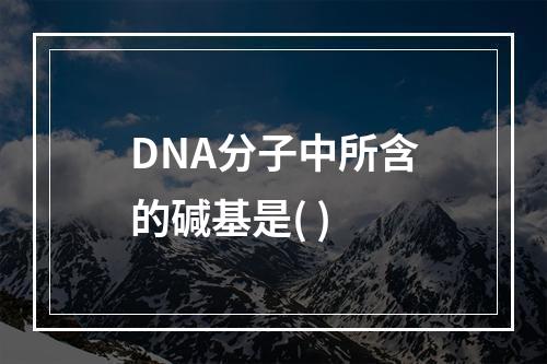 DNA分子中所含的碱基是( )