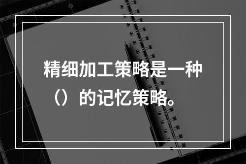 精细加工策略是一种（）的记忆策略。