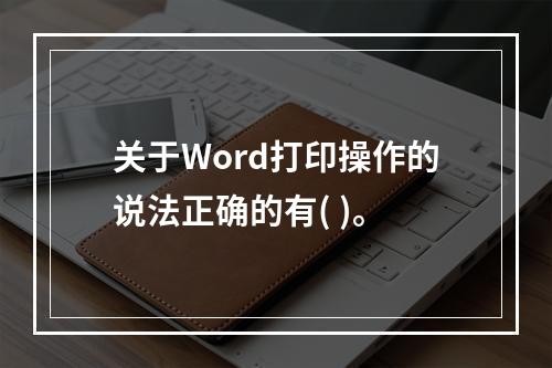 关于Word打印操作的说法正确的有( )。