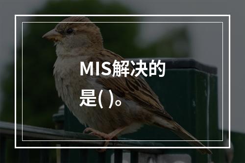 MIS解决的是( )。