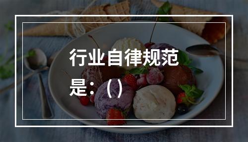 行业自律规范是：( )