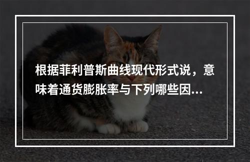 根据菲利普斯曲线现代形式说，意味着通货膨胀率与下列哪些因素有