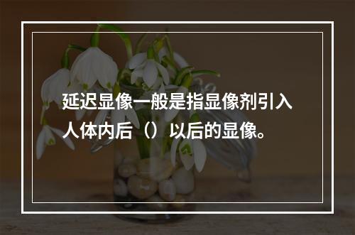 延迟显像一般是指显像剂引入人体内后（）以后的显像。