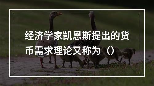 经济学家凯恩斯提出的货币需求理论又称为（）