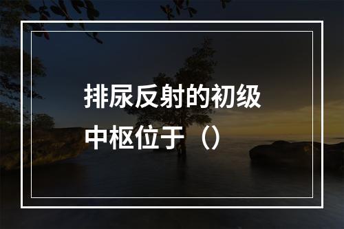 排尿反射的初级中枢位于（）