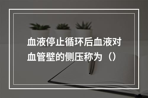 血液停止循环后血液对血管壁的侧压称为（）