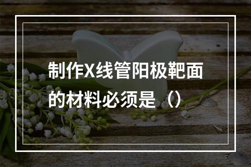 制作X线管阳极靶面的材料必须是（）