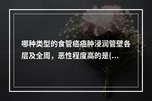 哪种类型的食管癌癌肿浸润管壁各层及全周，恶性程度高的是()