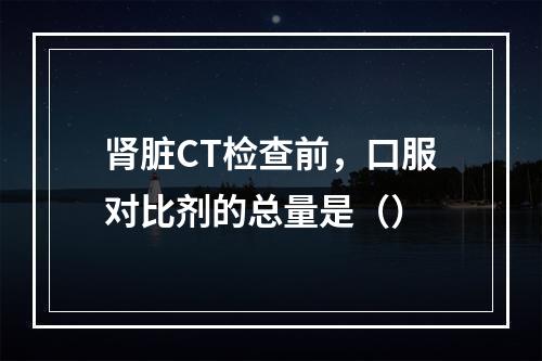 肾脏CT检查前，口服对比剂的总量是（）