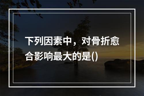 下列因素中，对骨折愈合影响最大的是()