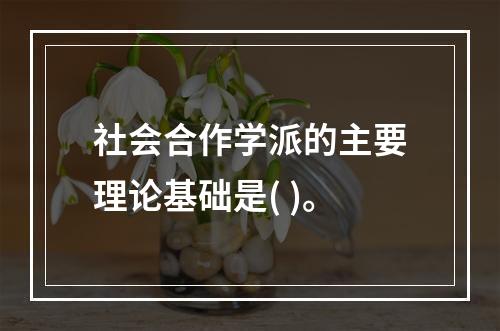 社会合作学派的主要理论基础是( )。