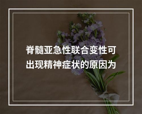 脊髓亚急性联合变性可出现精神症状的原因为