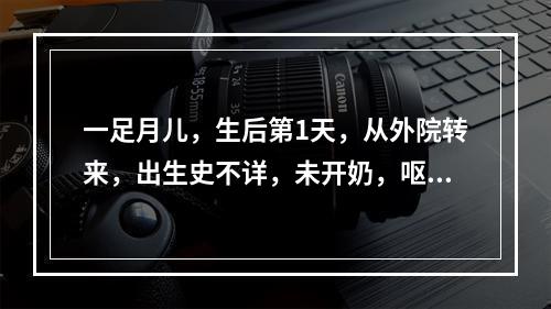 一足月儿，生后第1天，从外院转来，出生史不详，未开奶，呕吐明