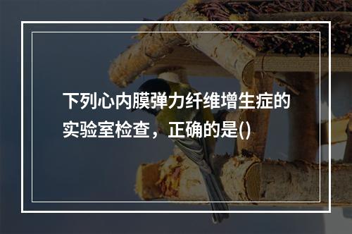 下列心内膜弹力纤维增生症的实验室检查，正确的是()