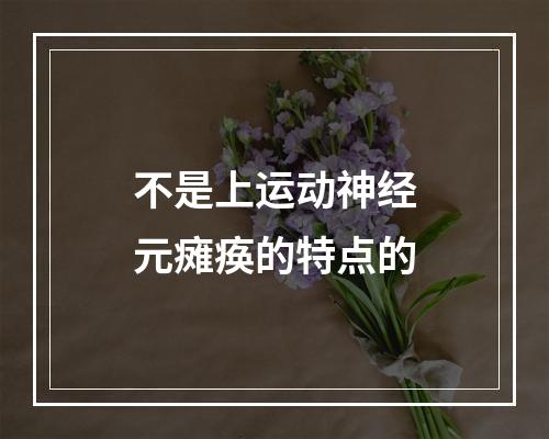 不是上运动神经元瘫痪的特点的