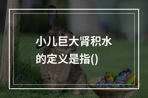 小儿巨大肾积水的定义是指()