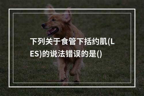 下列关于食管下括约肌(LES)的说法错误的是()