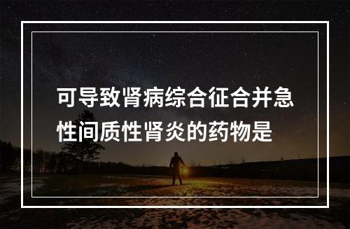 可导致肾病综合征合并急性间质性肾炎的药物是