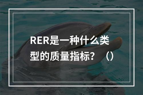 RER是一种什么类型的质量指标？（）