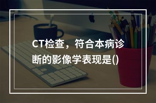 CT检查，符合本病诊断的影像学表现是()