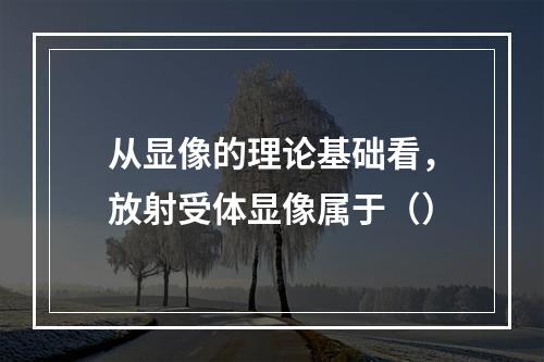 从显像的理论基础看，放射受体显像属于（）