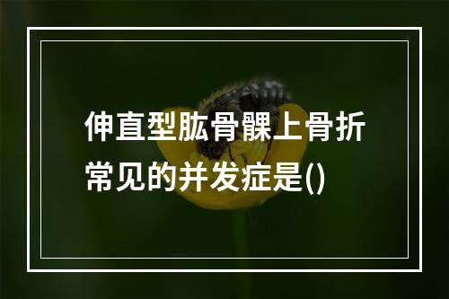 伸直型肱骨髁上骨折常见的并发症是()