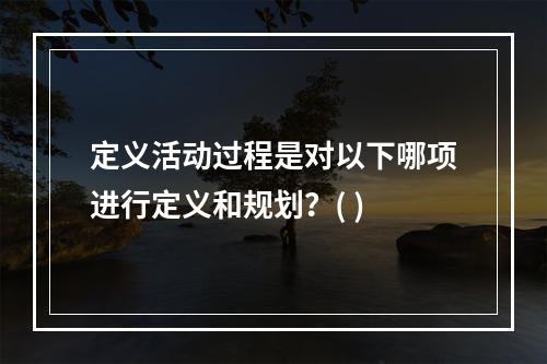 定义活动过程是对以下哪项进行定义和规划？( )