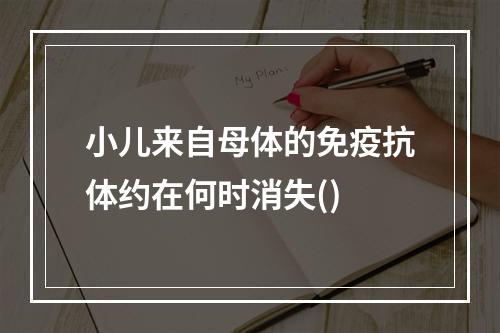 小儿来自母体的免疫抗体约在何时消失()