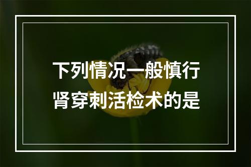 下列情况一般慎行肾穿刺活检术的是