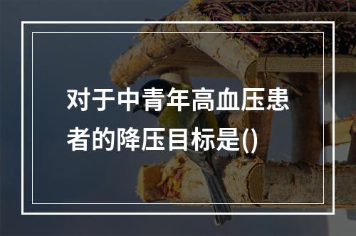 对于中青年高血压患者的降压目标是()