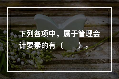 下列各项中，属于管理会计要素的有（　　）。