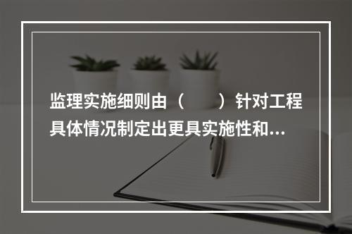 监理实施细则由（　　）针对工程具体情况制定出更具实施性和操