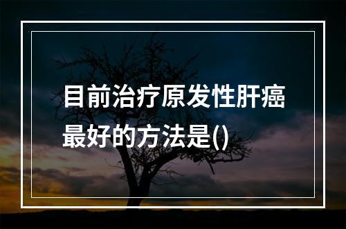 目前治疗原发性肝癌最好的方法是()