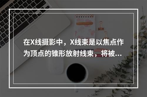 在X线摄影中，X线束是以焦点作为顶点的锥形放射线束，将被照体