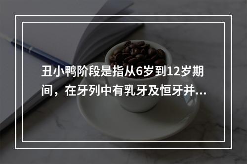 丑小鸭阶段是指从6岁到12岁期间，在牙列中有乳牙及恒牙并存的