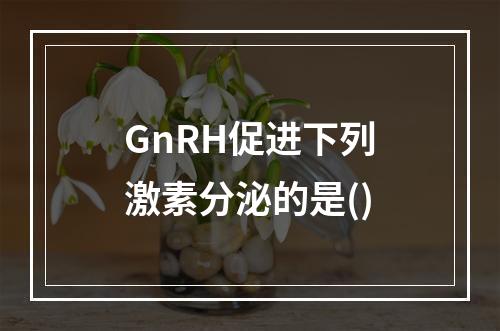 GnRH促进下列激素分泌的是()