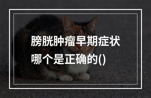 膀胱肿瘤早期症状哪个是正确的()