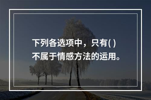 下列各选项中，只有( )不属于情感方法的运用。