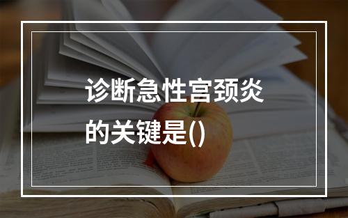 诊断急性宫颈炎的关键是()