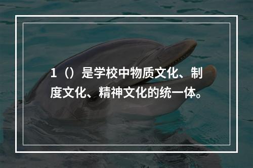 1（）是学校中物质文化、制度文化、精神文化的统一体。