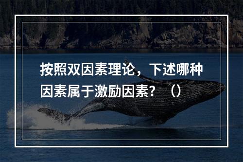 按照双因素理论，下述哪种因素属于激励因素？（）