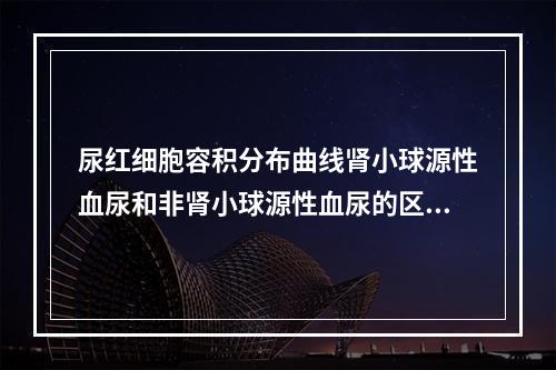 尿红细胞容积分布曲线肾小球源性血尿和非肾小球源性血尿的区别在