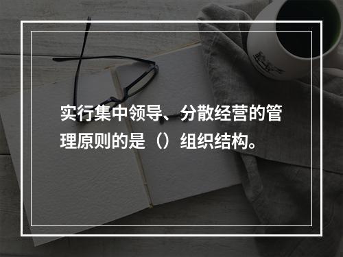 实行集中领导、分散经营的管理原则的是（）组织结构。