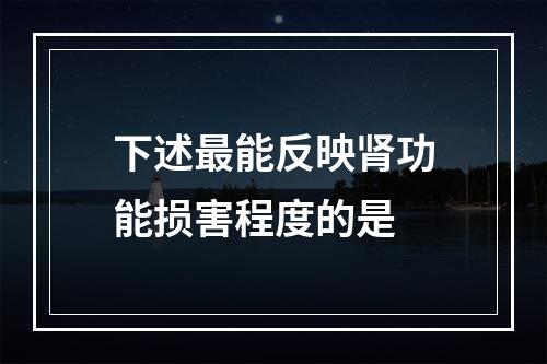 下述最能反映肾功能损害程度的是